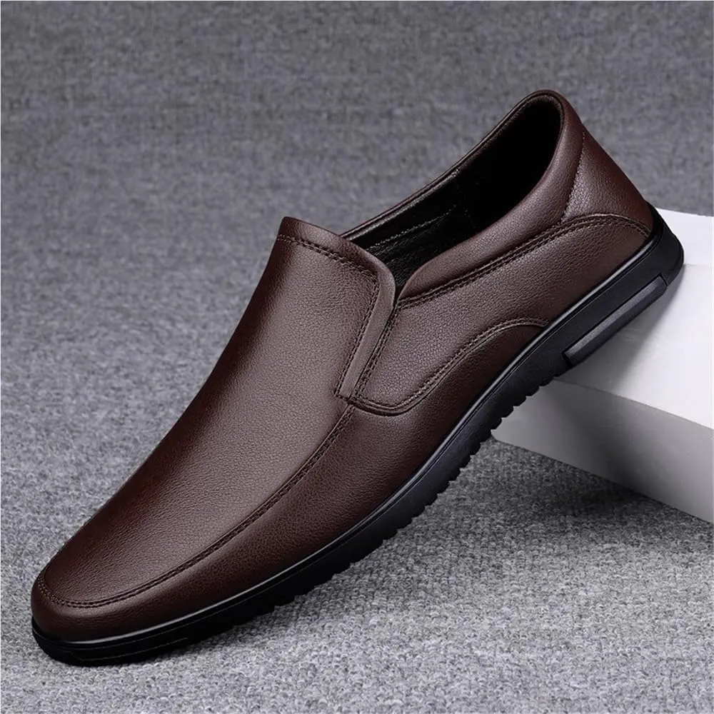 Mens Party Loafers Shoes Pu Leather Moccasins Shoe Round Toe Party Wedding Anti-Slip Classic Slip-on