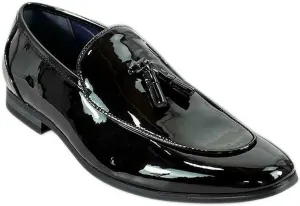 Mens Patent Leather Italian Couture Loafers Moccasin Formal Black Shoes