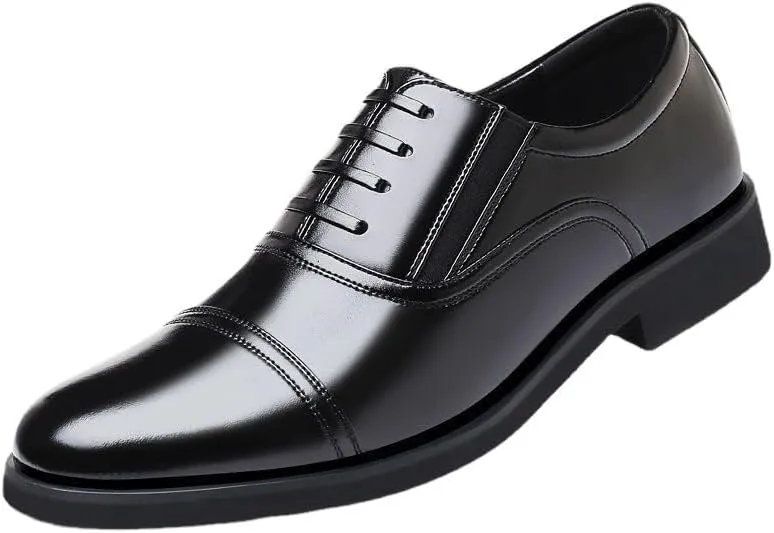 Men's Slip-On Dress Shoes Men Genuine Leather Vintage Oxfords Shoes Casual Retro Wedding Comfortable Loafers