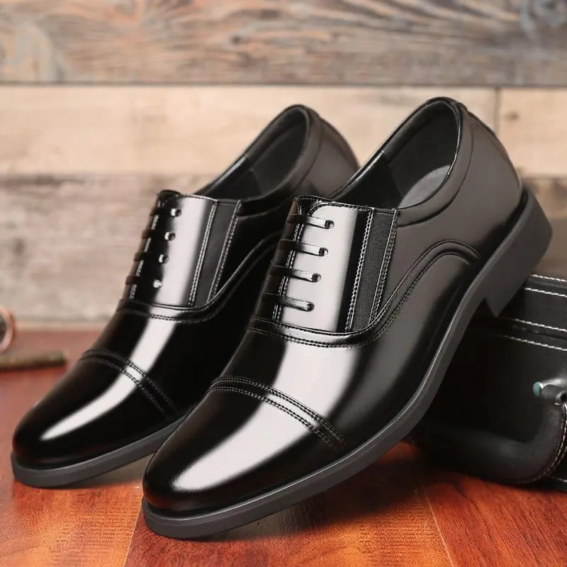 Men's Slip-On Dress Shoes Men Genuine Leather Vintage Oxfords Shoes Casual Retro Wedding Comfortable Loafers