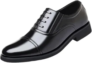 Men's Slip-On Dress Shoes Men Genuine Leather Vintage Oxfords Shoes Casual Retro Wedding Comfortable Loafers