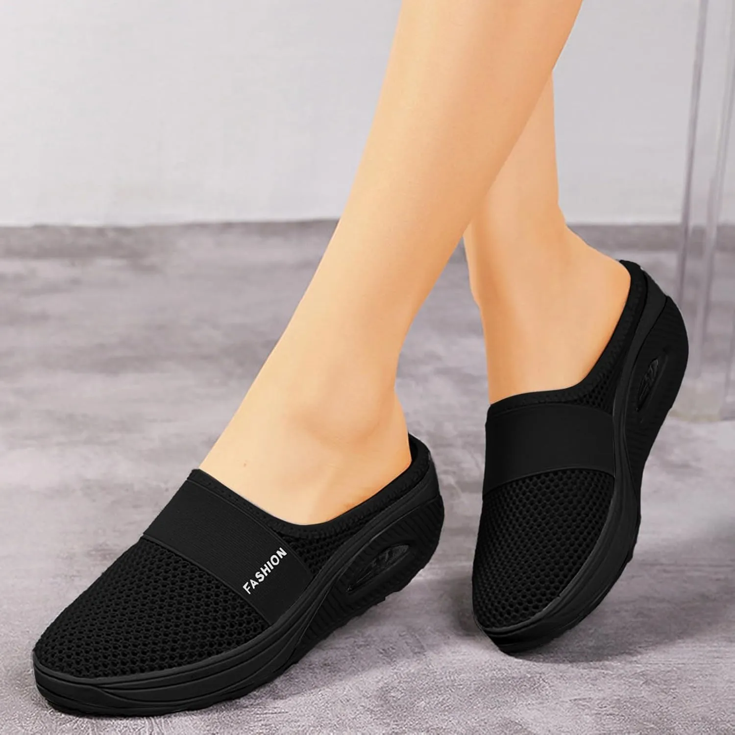 Mesh Sandals Women Casual Breathable Sneakers Fashion Slip on Walking Sandals Breathable Running Shoes