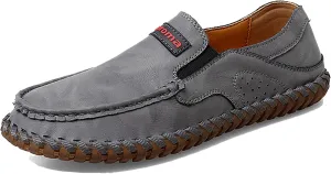 Minishion Mens Dress Slip on Shoes Stiching Walking Loafers Moccasins
