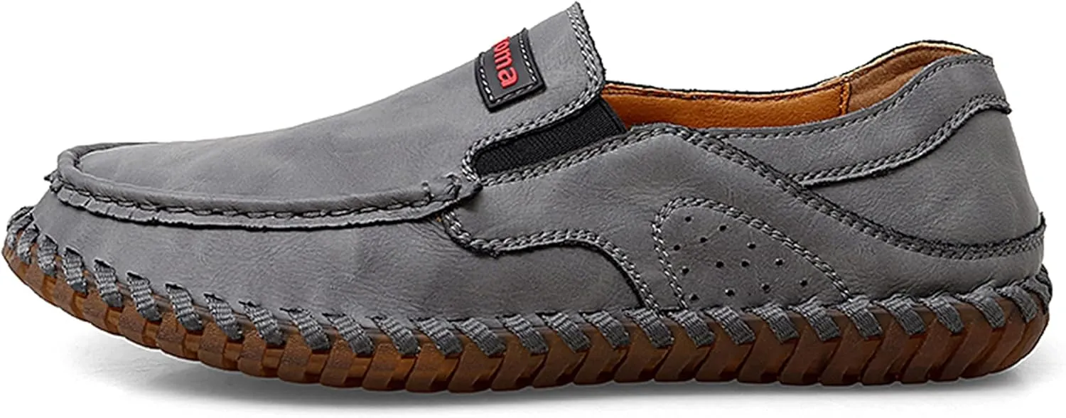 Minishion Mens Dress Slip on Shoes Stiching Walking Loafers Moccasins