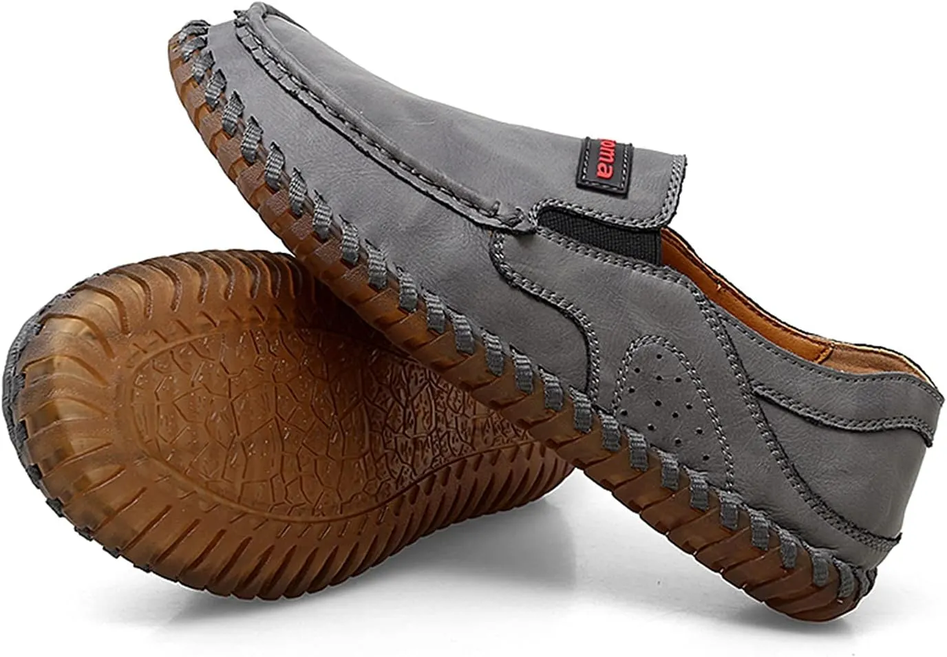 Minishion Mens Dress Slip on Shoes Stiching Walking Loafers Moccasins