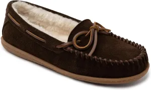 Minnetonka Womens Camp Tie Moc  Cozy, Suede Moccasin Slippers for Women with Plush Pile Lining, Cushioned Footbed, and Durable Sole for Indoor & Outdoor Comfort