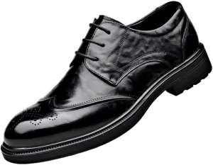 Oxfords Shoes Men's Classic Retro Casual Shoes Mens Casual Dress Shoes Leather Luxury Men's Patent Leather Formal Business Oxford Dress Shoes(Black,6.5)