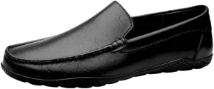 Party Loafers for Men Faux Leather Classic Round Toe Party Rubber Sole Slip Shoe Slip On
