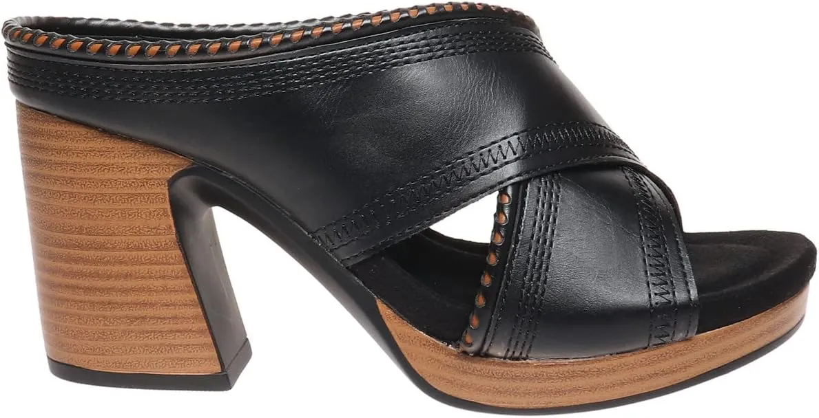 Pierre Dumas Women's Clogs Chunky Heel Open Toe Slip on Mule Shoes