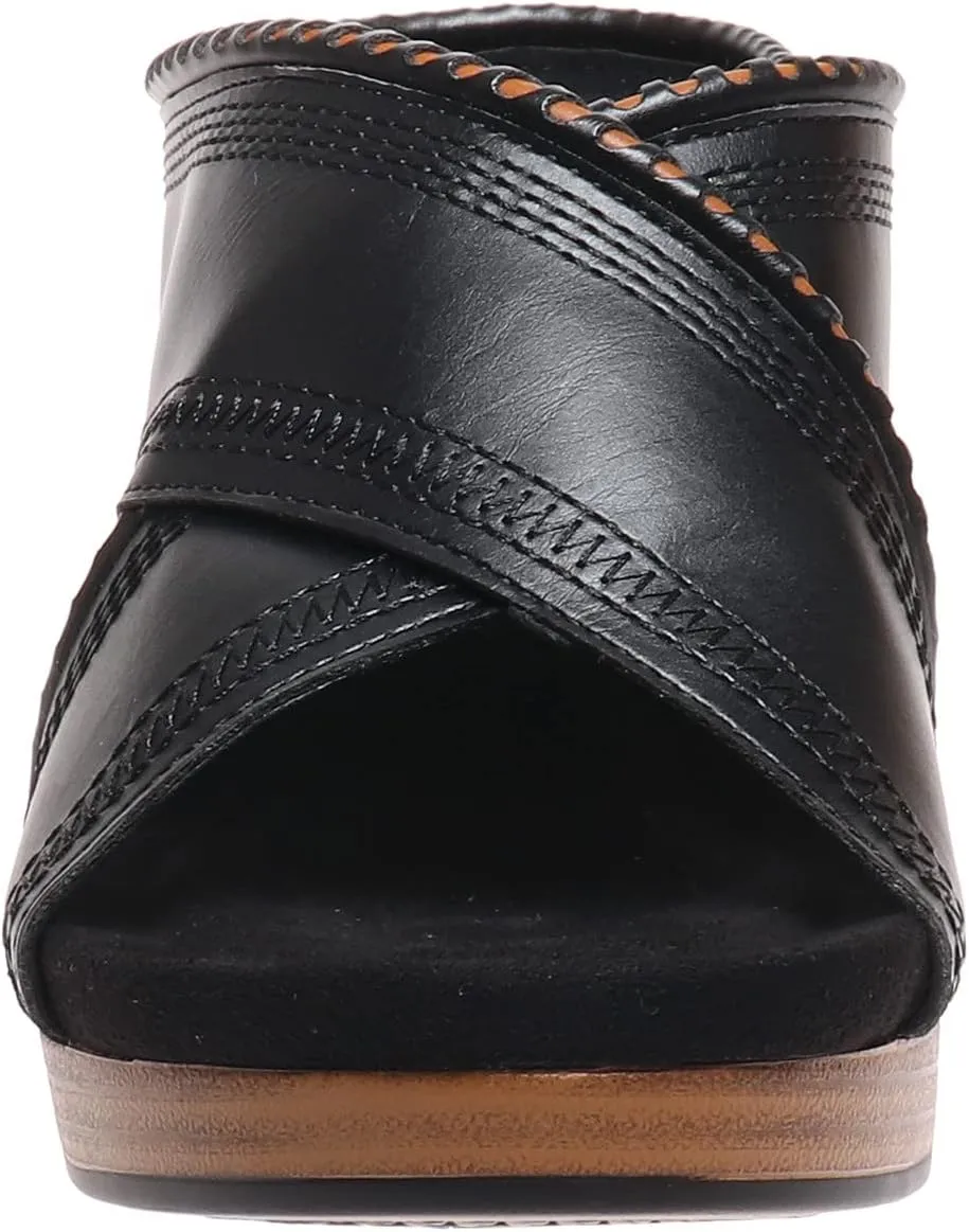 Pierre Dumas Women's Clogs Chunky Heel Open Toe Slip on Mule Shoes
