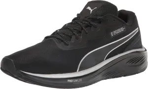 PUMA Men's Aviator Running Shoes, Black-Silver, 12