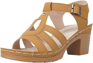 Sandals Womens Summer Wedge Comfort Ankle Strap Walking Shoes Platform Beach Boho Open Toe Sandals for Women
