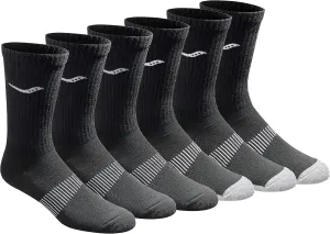 Saucony Men's RunDry Mesh Ventilating Comfort Fit Performance Crew Socks, Available in L-XL (3, 6, 12 Pairs)