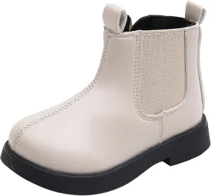 Short Ankle Boots for Boys Girls Side Zipper Short Dress Booties Low Heels Fashion Booties Little Kids Outdoor Shoes