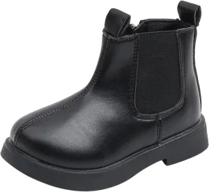 Short Ankle Boots for Boys Girls Side Zipper Short Dress Booties Low Heels Fashion Booties Little Kids Outdoor Shoes