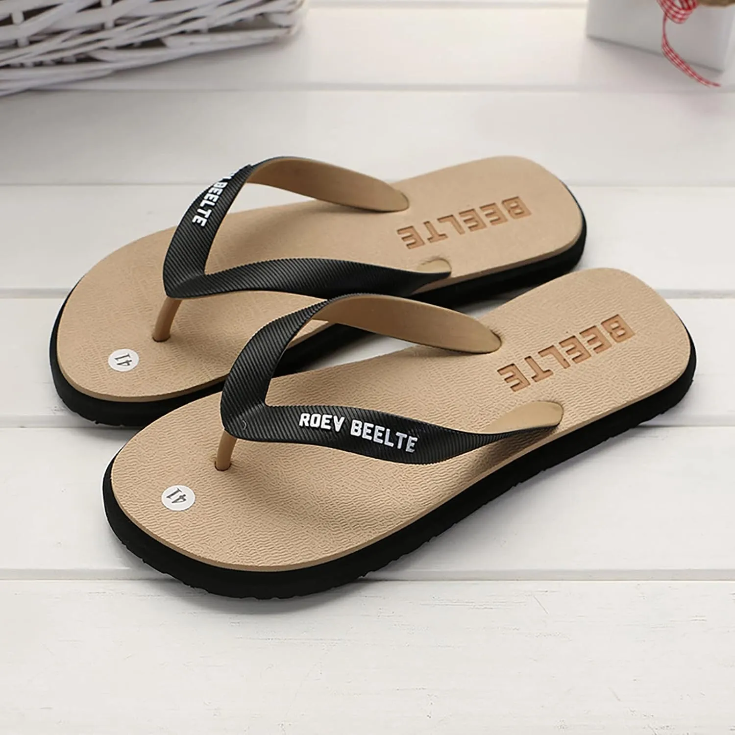 Summer New Men's Non Slip Beach Sandals Trend Outdoor Flip Flops Sandals Wide Mens Slippers Size 12
