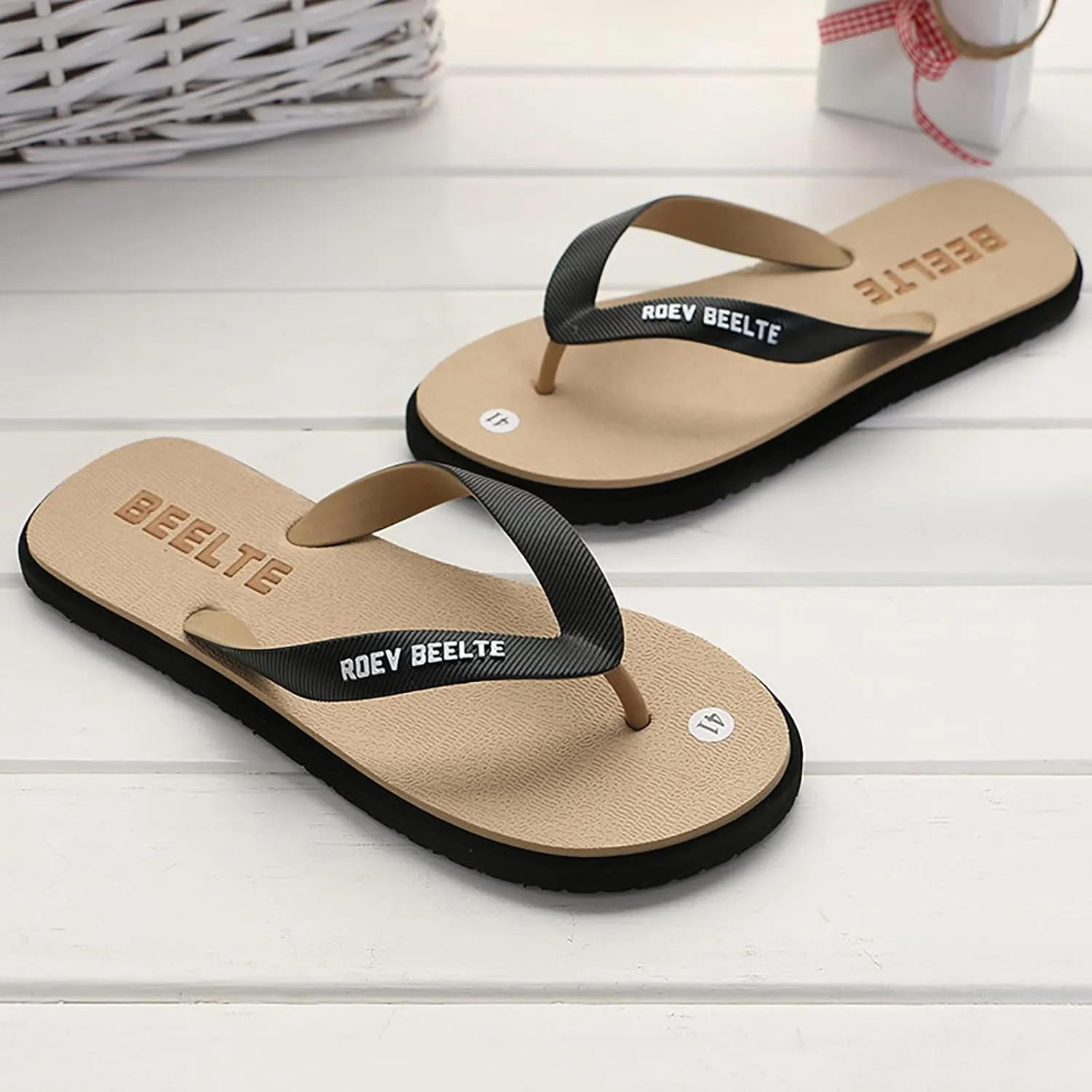 Summer New Men's Non Slip Beach Sandals Trend Outdoor Flip Flops Sandals Wide Mens Slippers Size 12