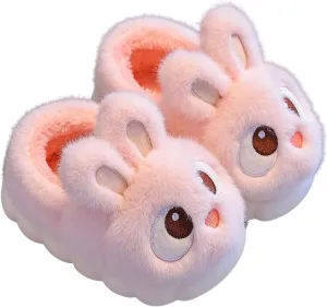 Toddler Fuzzy Bunny Slipper Baby Girls Boys Non Slip House Indoor Ankle Flat Shoes Cute Warm Cozy Cotton Fleece Shoes