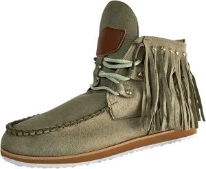 Vintage Cowboy Boots For Women Suede Ankle Boots Fringe Moccasin Booties Lightweight Short Booties Western Booties
