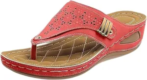 Women's Summer Sandals Casual Slip On Flip Flops with Arch Support Comfortable Beach Thong Shoes for Walking and