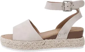 Women's Summer Sandals Open Toe Leather Wedge Heel Casual Outdoor Vacation Shoes Comfortable For Jeans And Dresses